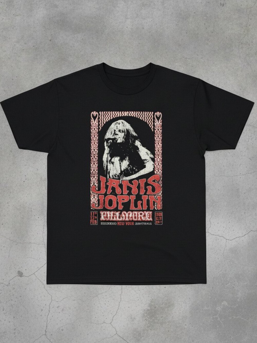 Vintage Janis Joplin Fillmore East Graphic T-Shirt | Classic Rock Concert Poster